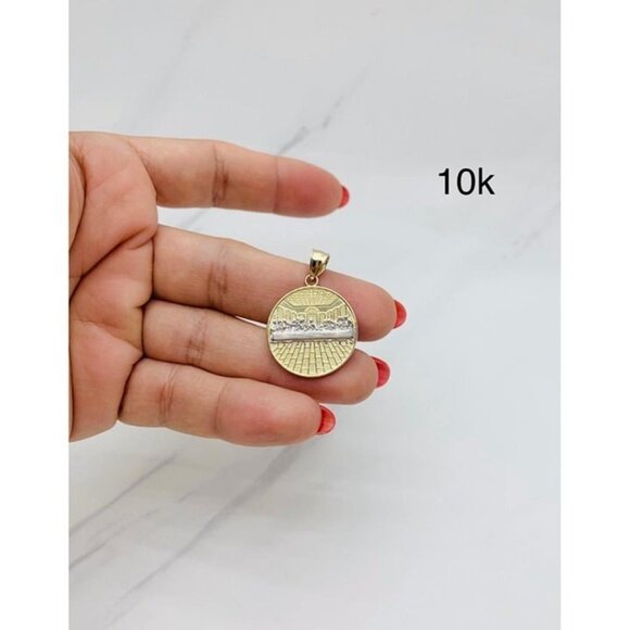 14k  gold pendant last supper medallion - Dije 14 Kilates Ultima Cena - Picture 6 of 6